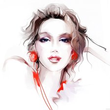 Схема вышивки «девушка»