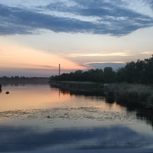 Схема вышивки «Закат на реке»