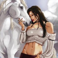 Схема вышивки «Девушка и лошадь»