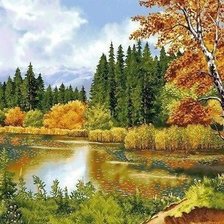 Схема вышивки «Пейзаж»