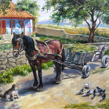 Схема вышивки «Во дворе»