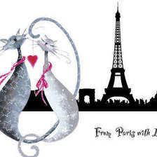 Схема вышивки «Картина котики в париже»