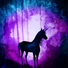 Схема вышивки «Силуэт единорога»
