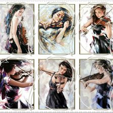 Схема вышивки «скрипачка»