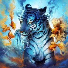 Схема вышивки «ГОЛУБОЙ ВОДЯНОЙ ТИГР»