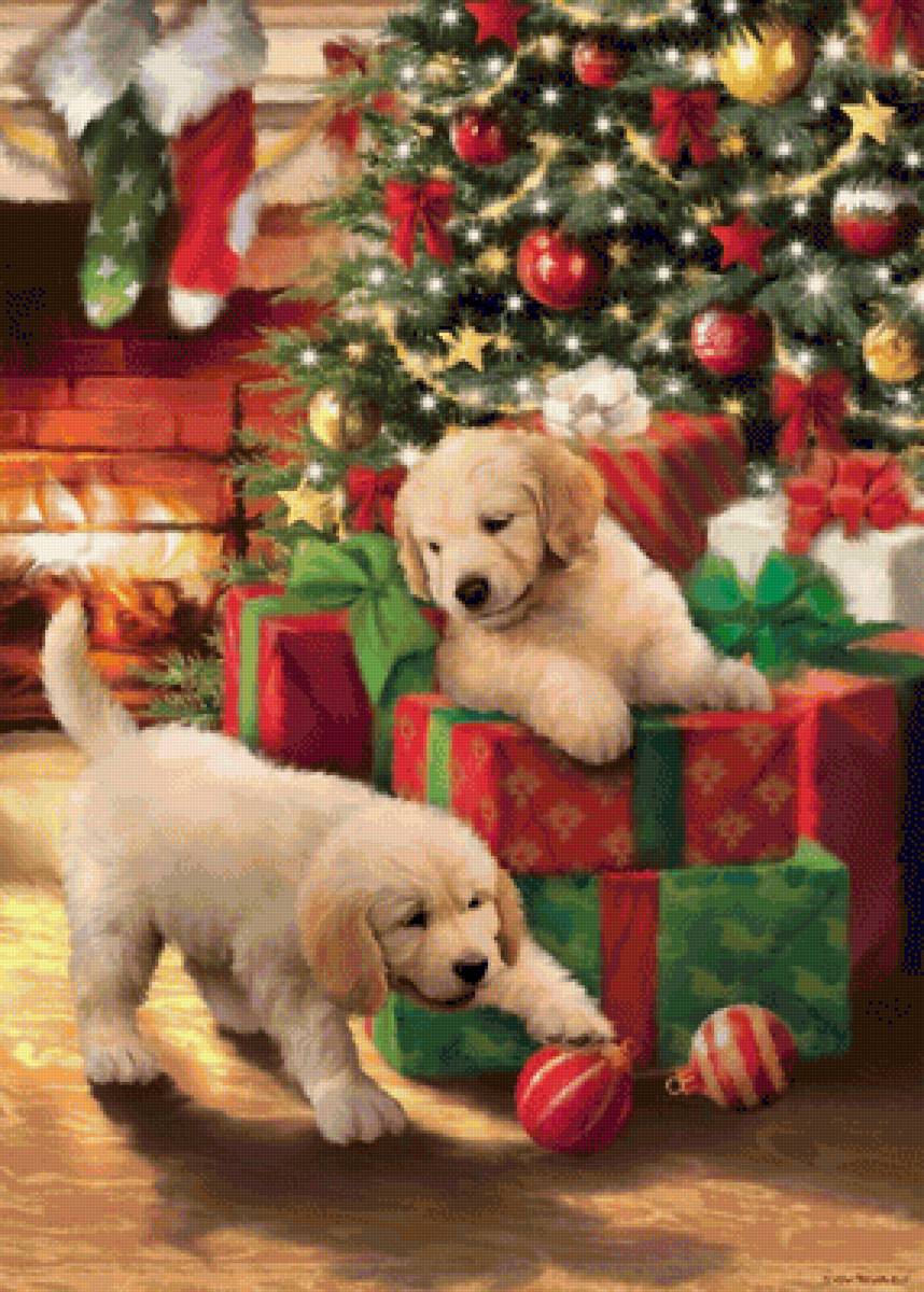 perros con regalos en navidad - navidad - предпросмотр