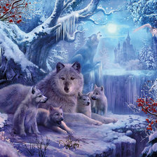 Схема вышивки «волки»