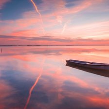 Схема вышивки «Отражение неба лодка»