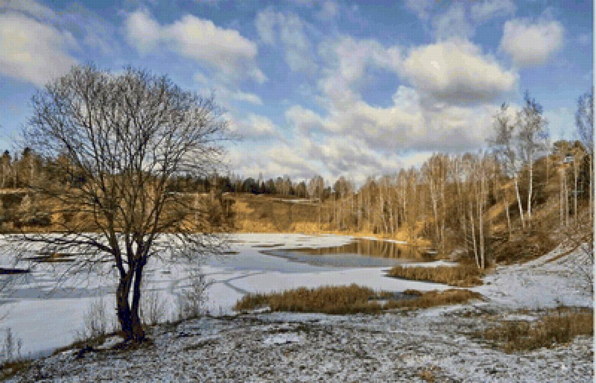 Lago congelado. - paisagens. lago . inverno. - предпросмотр