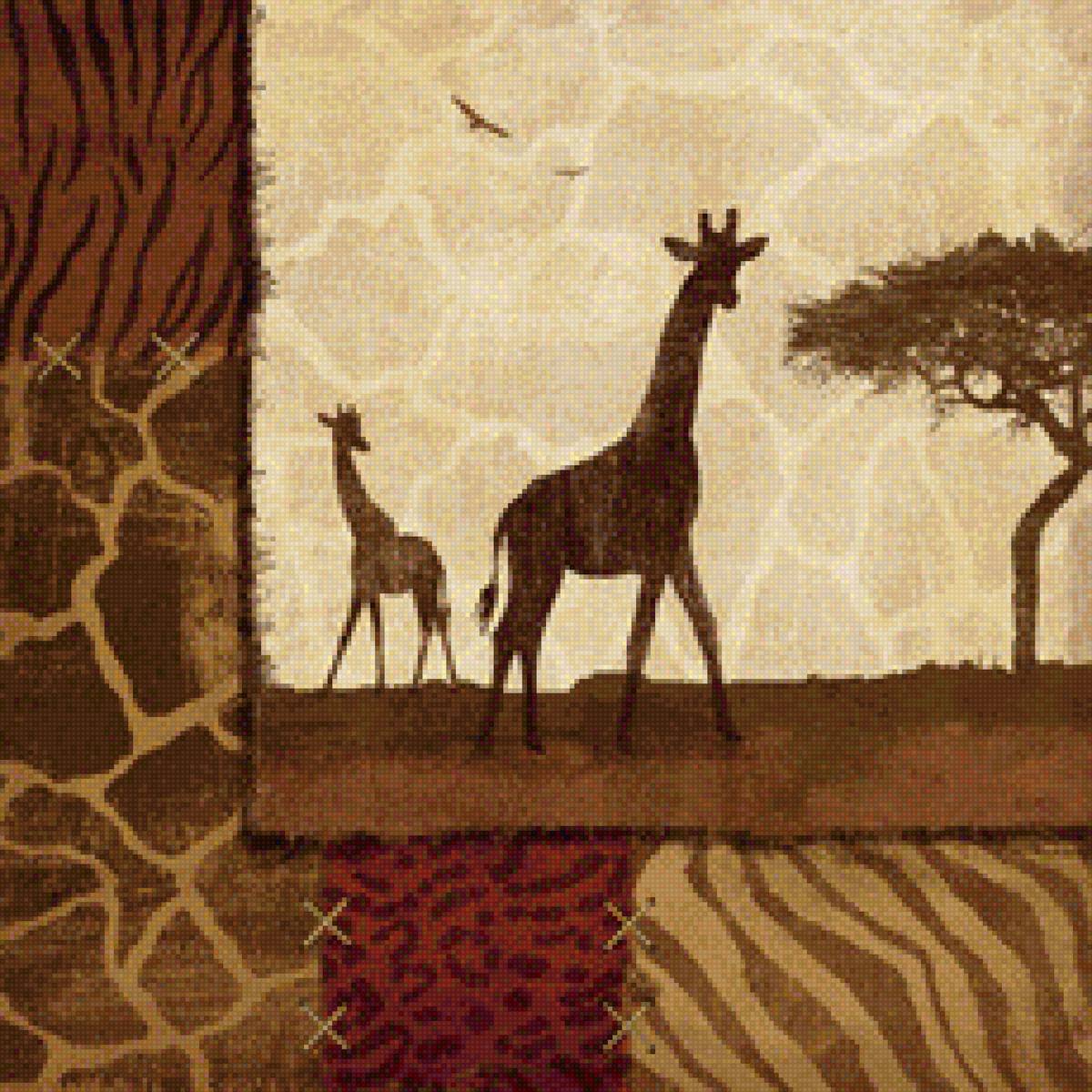 Савана Африка - саванна, подушка, африка - предпросмотр