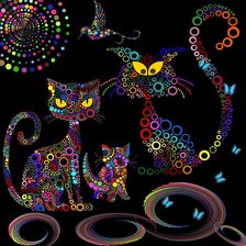 Схема вышивки «Кошки»