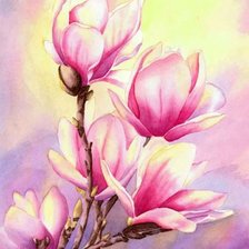 Схема вышивки «ветка магнолии»