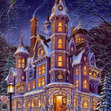 Схема вышивки «Iglesia en Navidad»