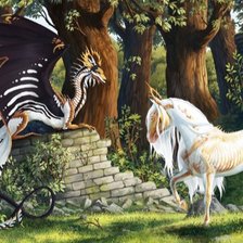 Схема вышивки «Лошадь и дракон»