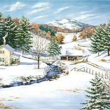 Схема вышивки «paisagens de inverno.»