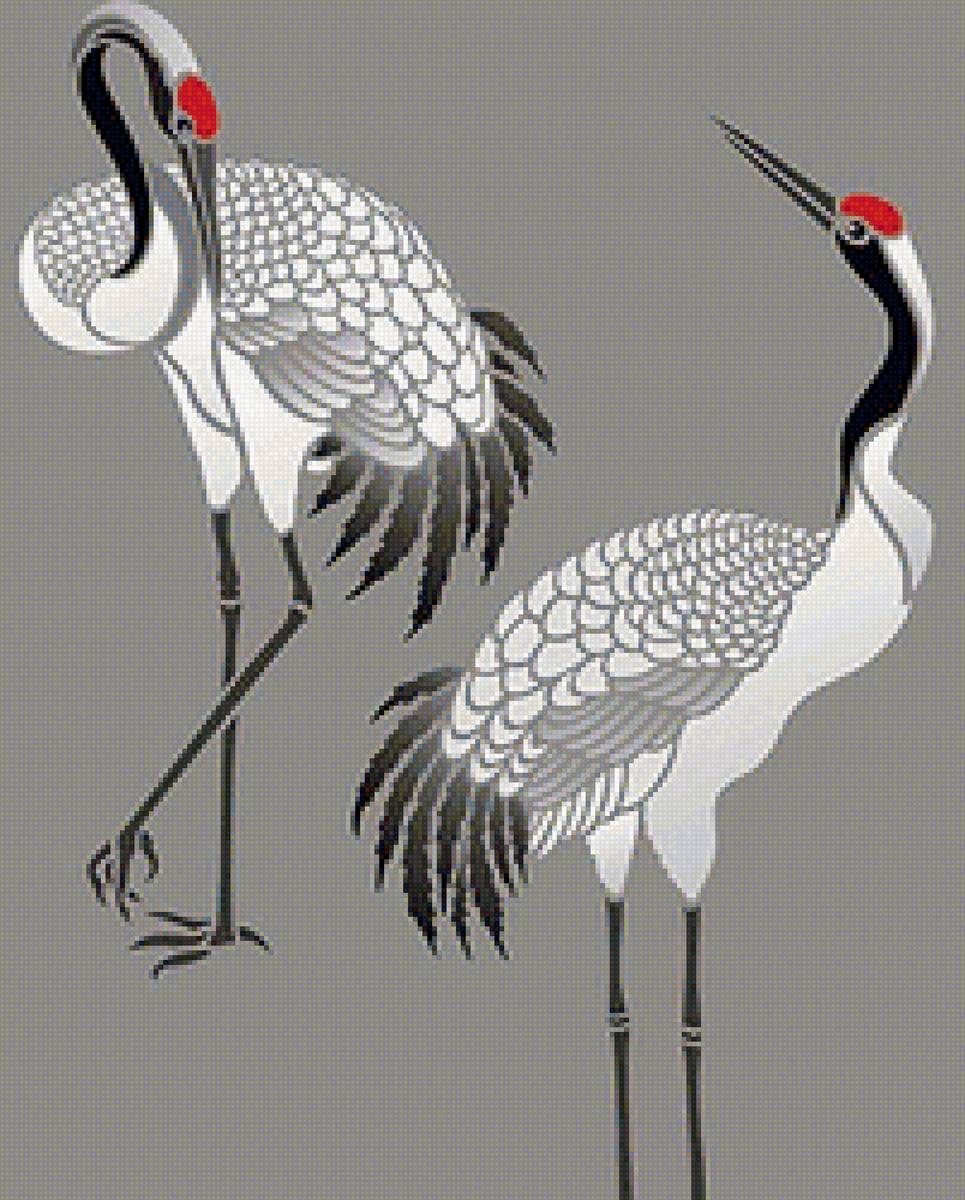 Журавли - журавли, птицы, япония - предпросмотр