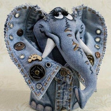 Схема вышивки «джинсовый слоник»