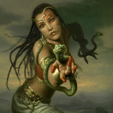 Схема вышивки «Девушка со змеями»