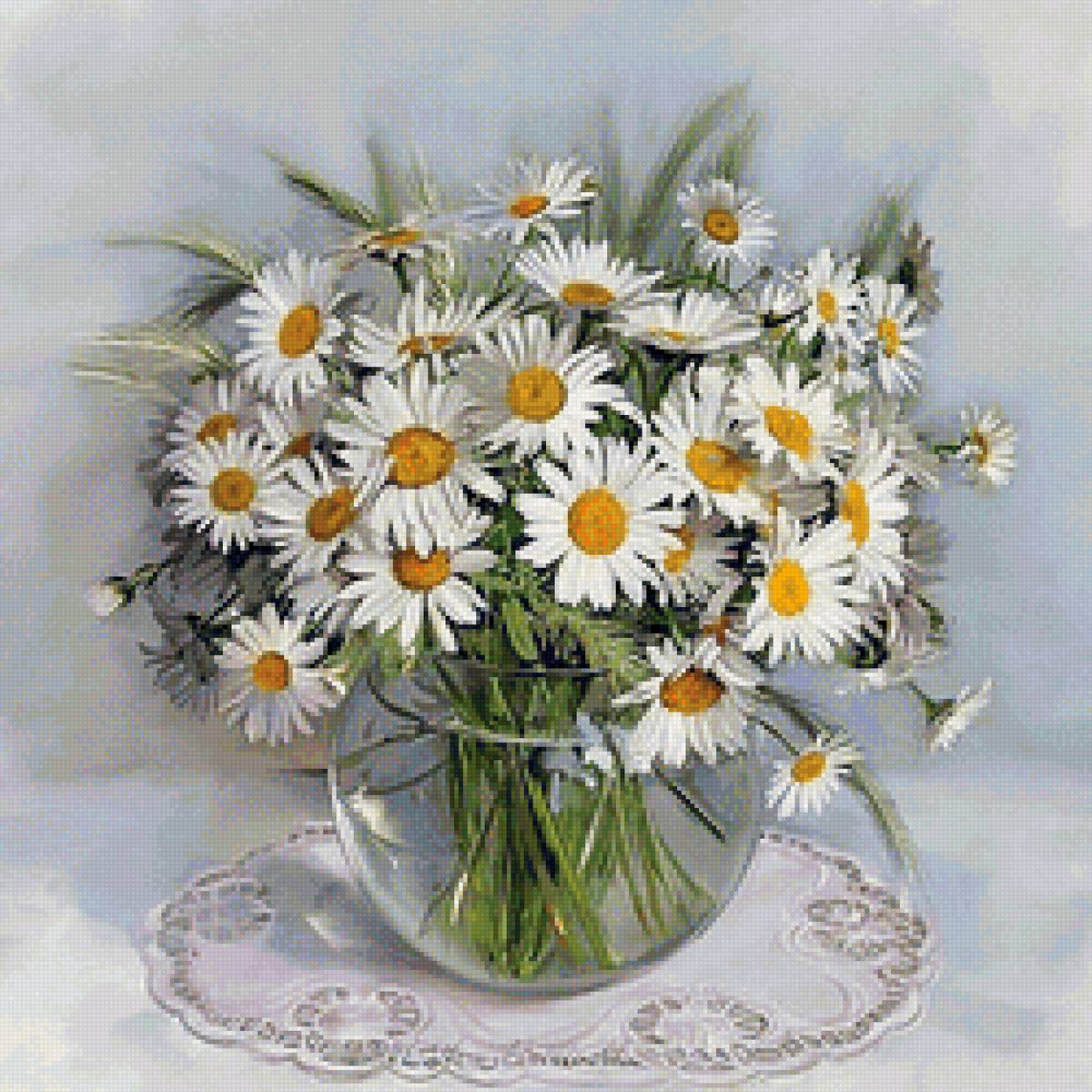 Букет ромашек - ромашки, подушка, букет - предпросмотр