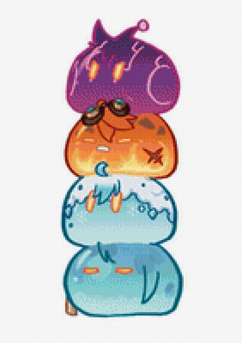 Слаймы - genshin impact, геншин - предпросмотр