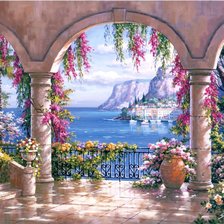 Схема вышивки «Тераса с видом на море»