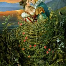 Схема вышивки «Любовь а корзине»