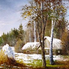 Схема вышивки «деревенский пейзаж»