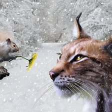 Схема вышивки «Рысь и белка»