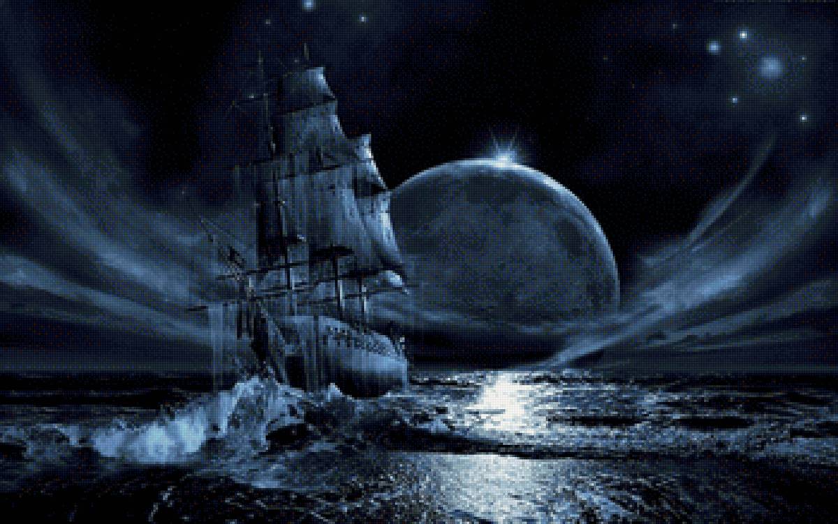 Космический путь - луна, путь, космос, дорога - предпросмотр