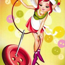 Схема вышивки «Фея пуговиц»