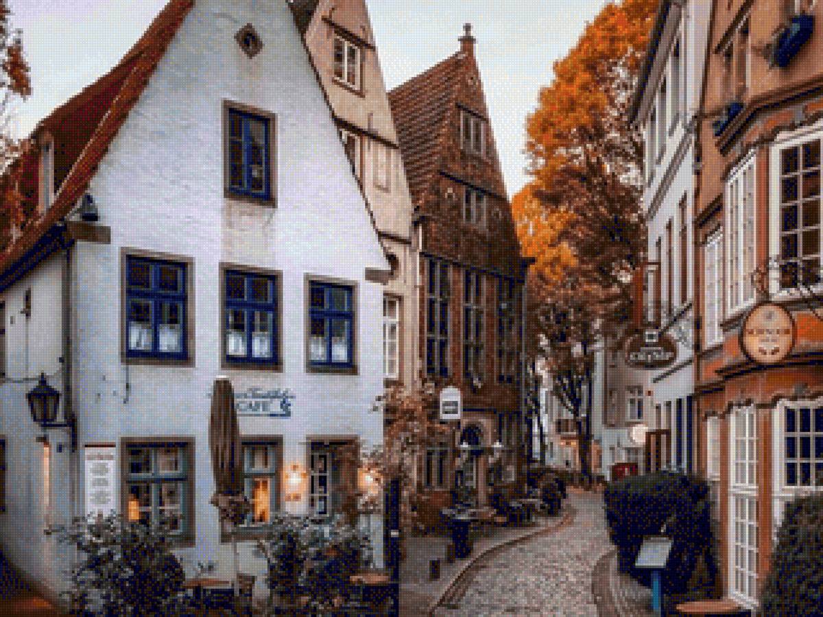 Городок в Европе - улица, город, европа - предпросмотр