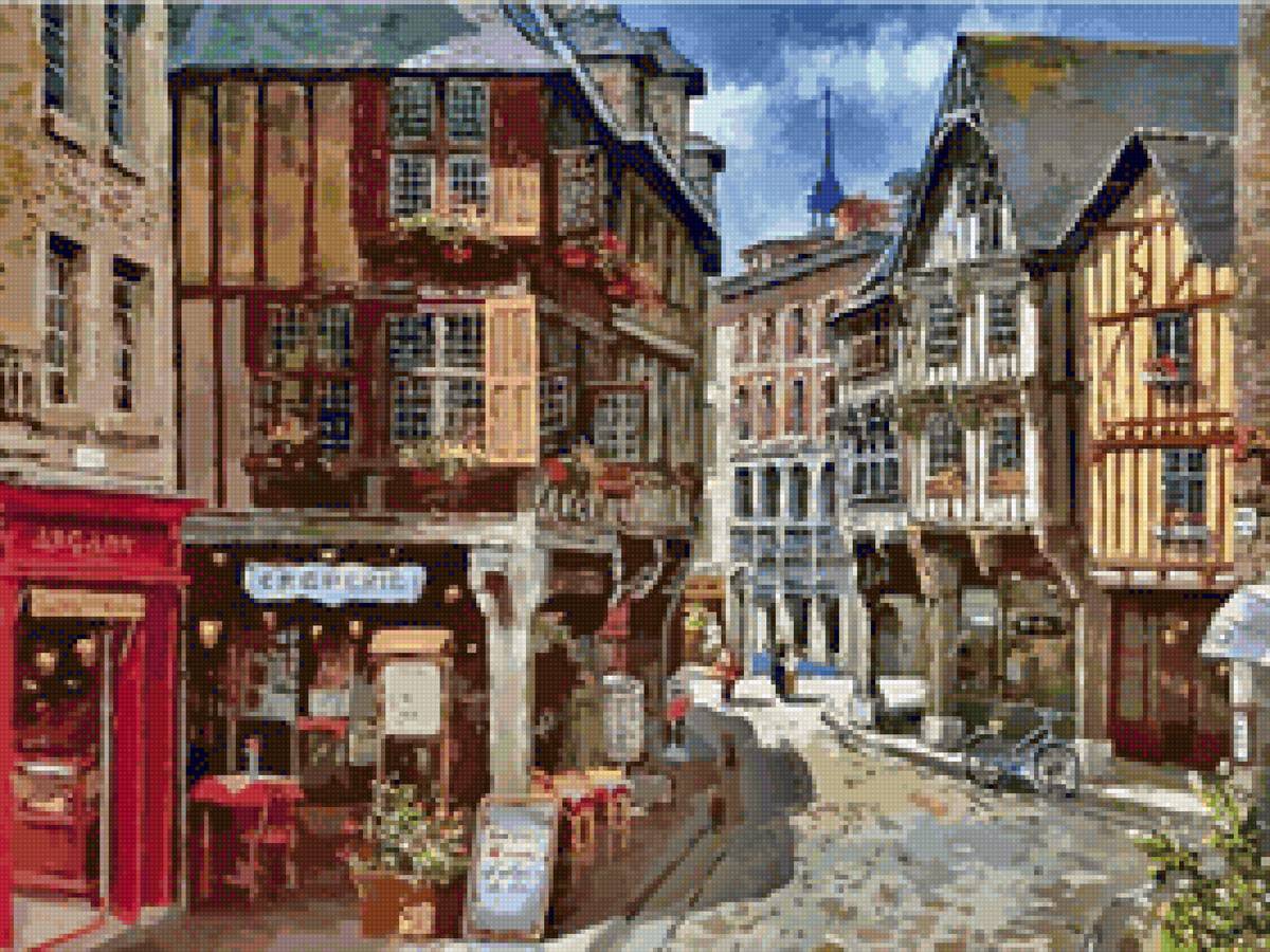 Городская улица Туниса - пейзаж, улица, дома, город - предпросмотр