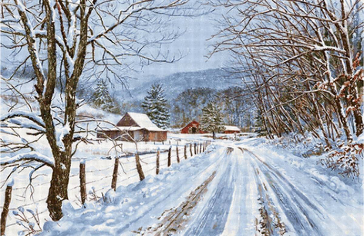 Paisagens de inverno. - paisagens. rancho . inverno. - предпросмотр