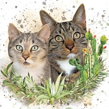 Схема вышивки «Gatos.»