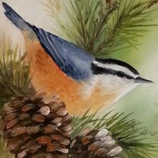 Схема вышивки «Птица»