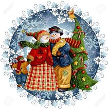 Схема вышивки «Семья снеговиков»