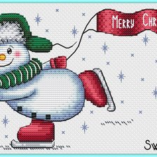 Схема вышивки «СНЕГОВИЧОК ДЛЯ ШАРА»