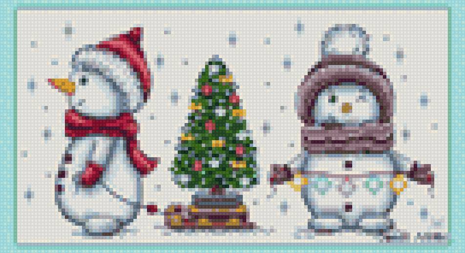 СНЕГОВИЧКИ С ЁЛКОЙ - предпросмотр