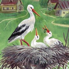 Схема вышивки «Аисты»