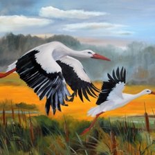 Схема вышивки «Аисты»