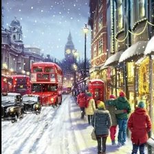 Схема вышивки «На улице перед Рождеством»