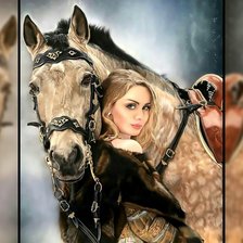 Схема вышивки «всадница»