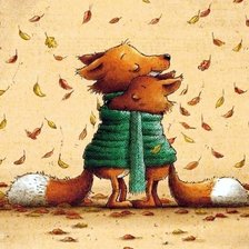 Схема вышивки «осенние лисы»