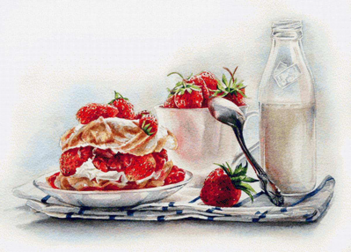 МАРИЯ МИШКАРЕВА. СЛАДКИЙ ЗАВТРАК - натюрморт, еда - предпросмотр