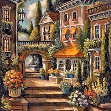 Схема вышивки «Цветочная улочка»