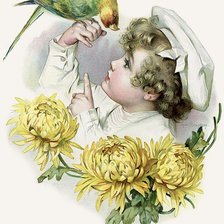 Схема вышивки «Мальчик с попугаем»