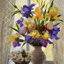 Схема вышивки «Ирисы на окне»