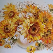 Схема вышивки «Картина подсолнухи»