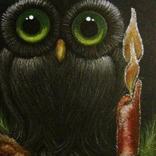 Схема вышивки «Совушка и свеча»