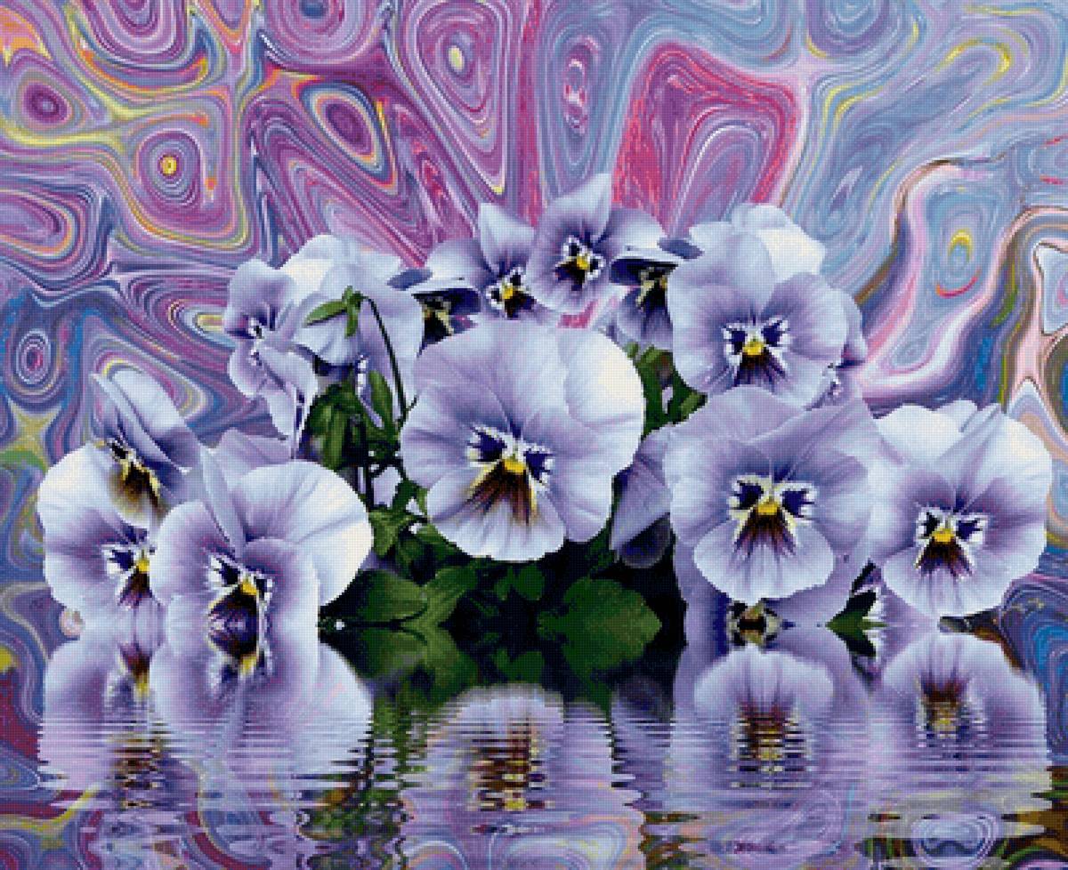 Pintura de amor perfeito. - flores .pintura . - предпросмотр